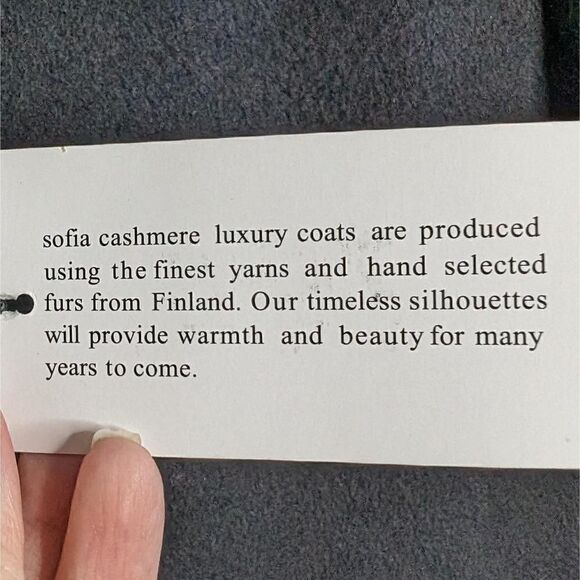 Sofia Cashmere Jacket Pea Coat Black Wool Blend Shearling Trim Size 6 - Picture 5 of 6